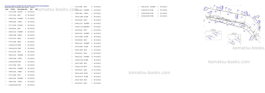 Komatsu pc600lc-8k 19m super long front s/n k Parts catalog cover Page 7 Komatsu pc600lc-8k 19m super long front s/n k Parts catalog cover Page 7