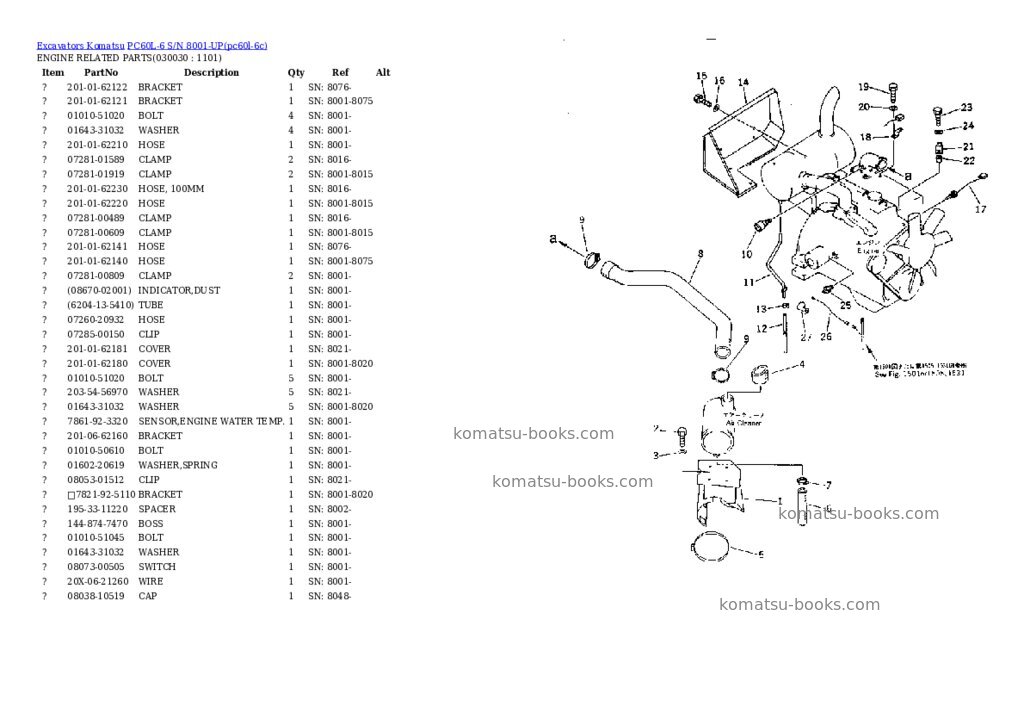 Komatsu PC60L-6 Parts catalog cover Page 12