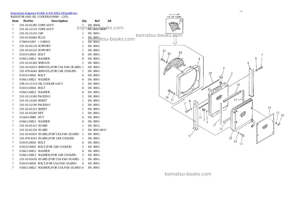Komatsu PC60L-6 Parts catalog cover Page 13