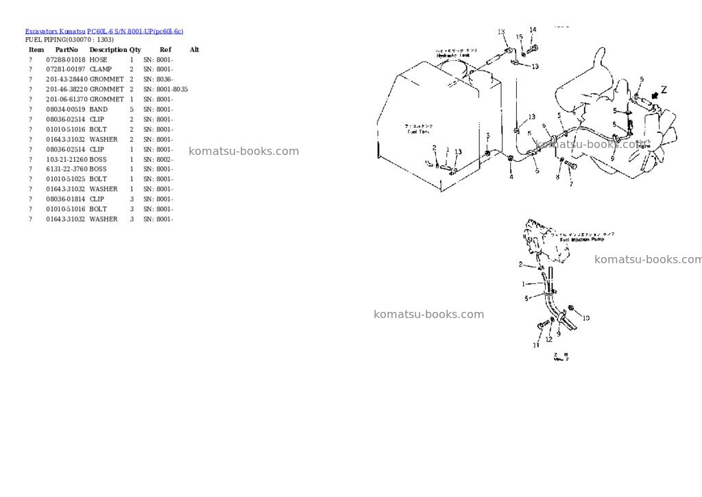 Komatsu PC60L-6 Parts catalog cover Page 16
