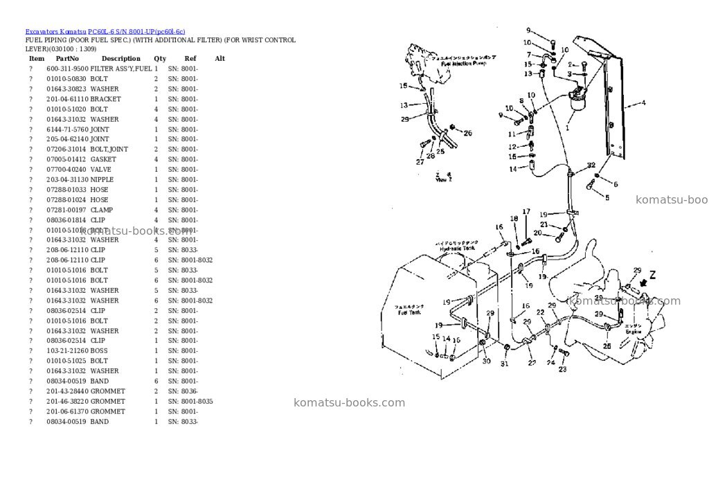 Komatsu PC60L-6 Parts catalog cover Page 19