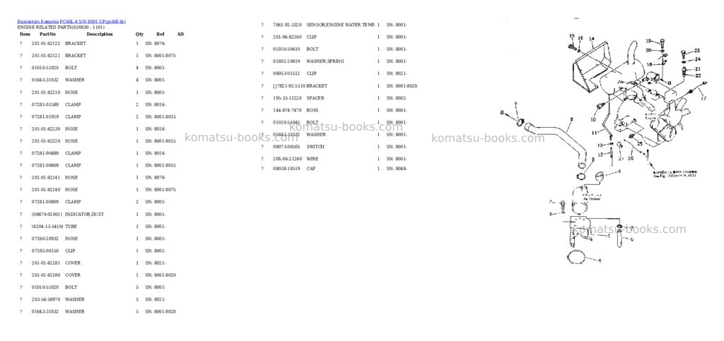 Komatsu pc60l-6 s/n 8001-up Parts catalog cover Page 2