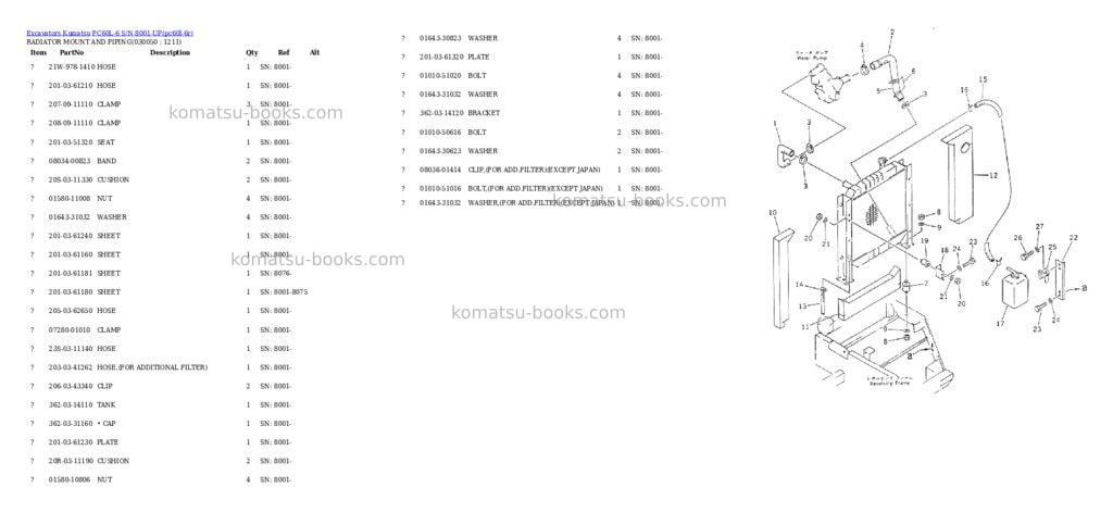 Komatsu pc60l-6 s/n 8001-up Parts catalog cover Page 4