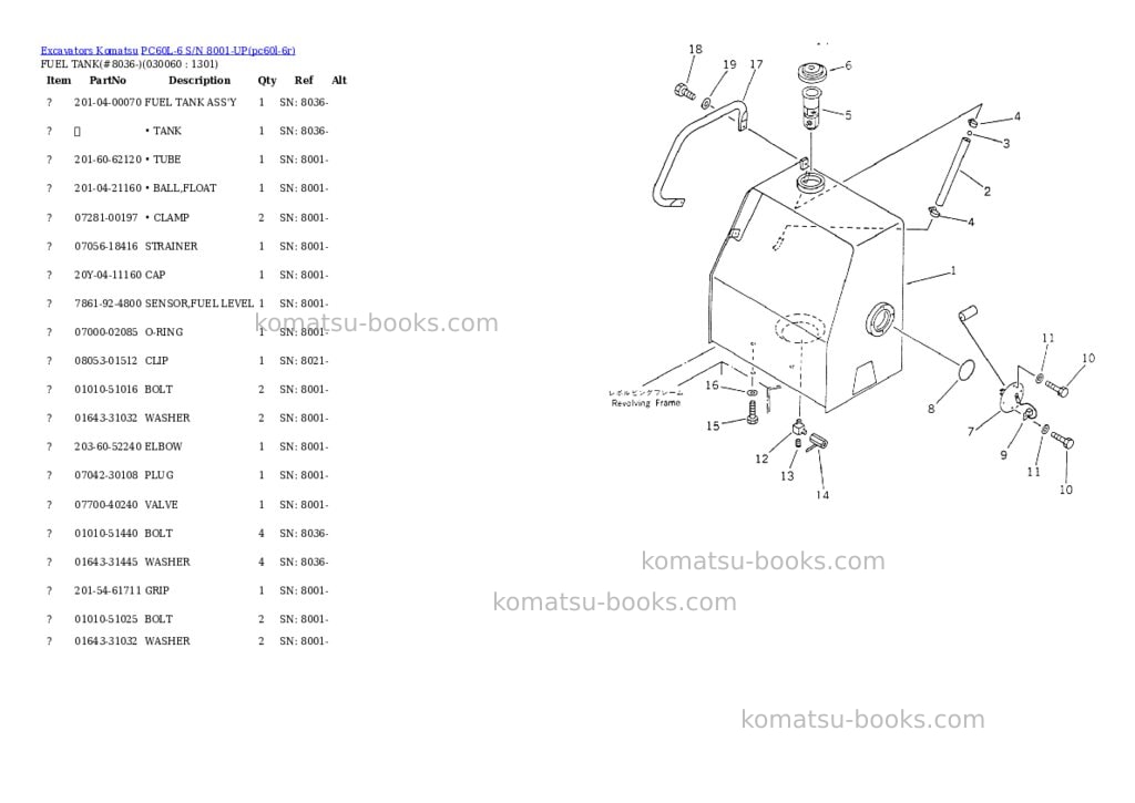 Komatsu pc60l-6 s/n 8001-up Parts catalog cover Page 5