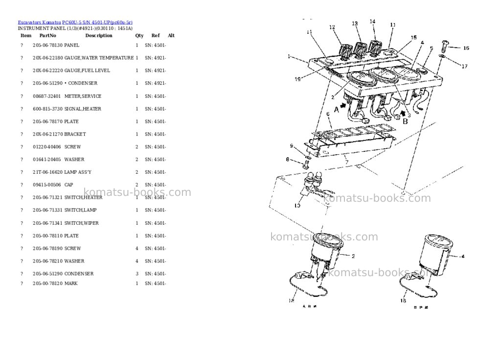 Komatsu pc60u-5 s/n 4501-up Parts catalog cover Page 10 Komatsu pc60u-5 s/n 4501-up Parts catalog cover Page 10