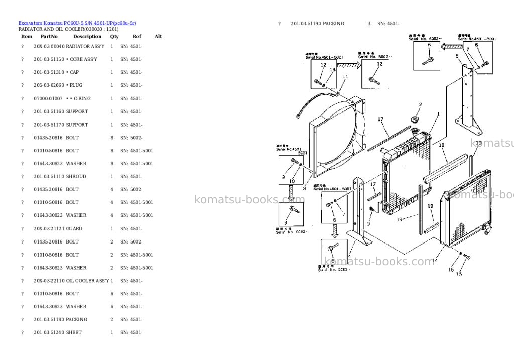 Komatsu pc60u-5 s/n 4501-up Parts catalog cover Page 2 Komatsu pc60u-5 s/n 4501-up Parts catalog cover Page 2