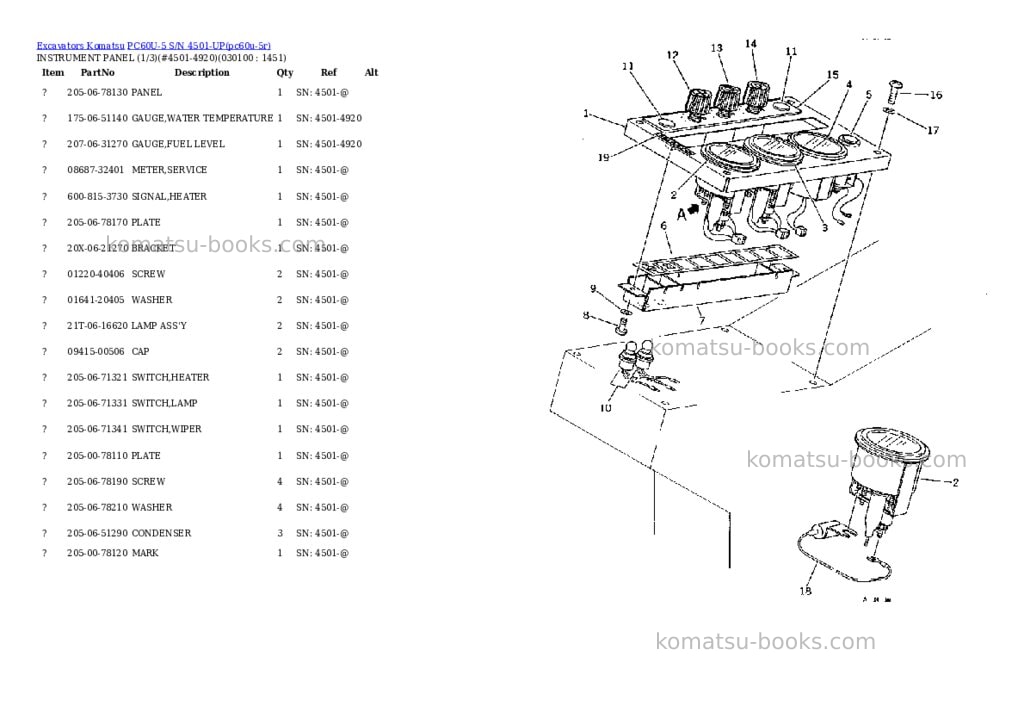 Komatsu pc60u-5 s/n 4501-up Parts catalog cover Page 9 Komatsu pc60u-5 s/n 4501-up Parts catalog cover Page 9