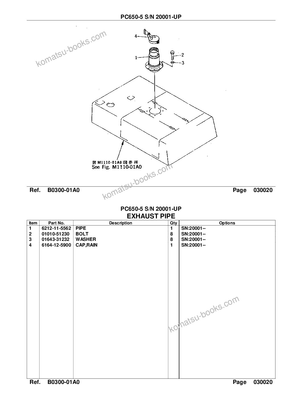 Komatsu pc650-5 s/n 20001-up Parts catalog cover Page 5 Komatsu pc650-5 s/n 20001-up Parts catalog cover Page 5