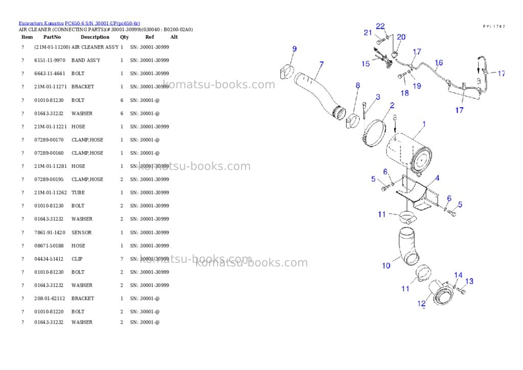 Komatsu pc650-6 s/n 30001-up Parts catalog cover Page 3