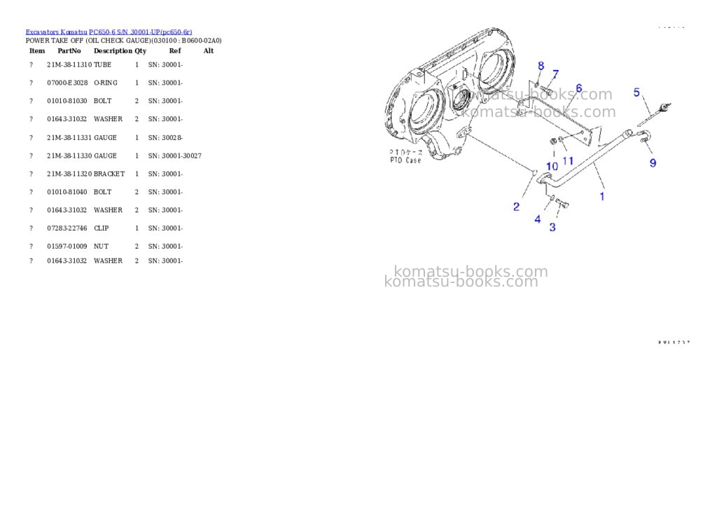 Komatsu pc650-6 s/n 30001-up Parts catalog cover Page 9