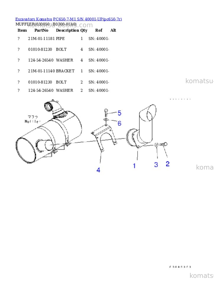 Komatsu pc650-7-m1 s/n 40001-up Parts catalog cover Page 4