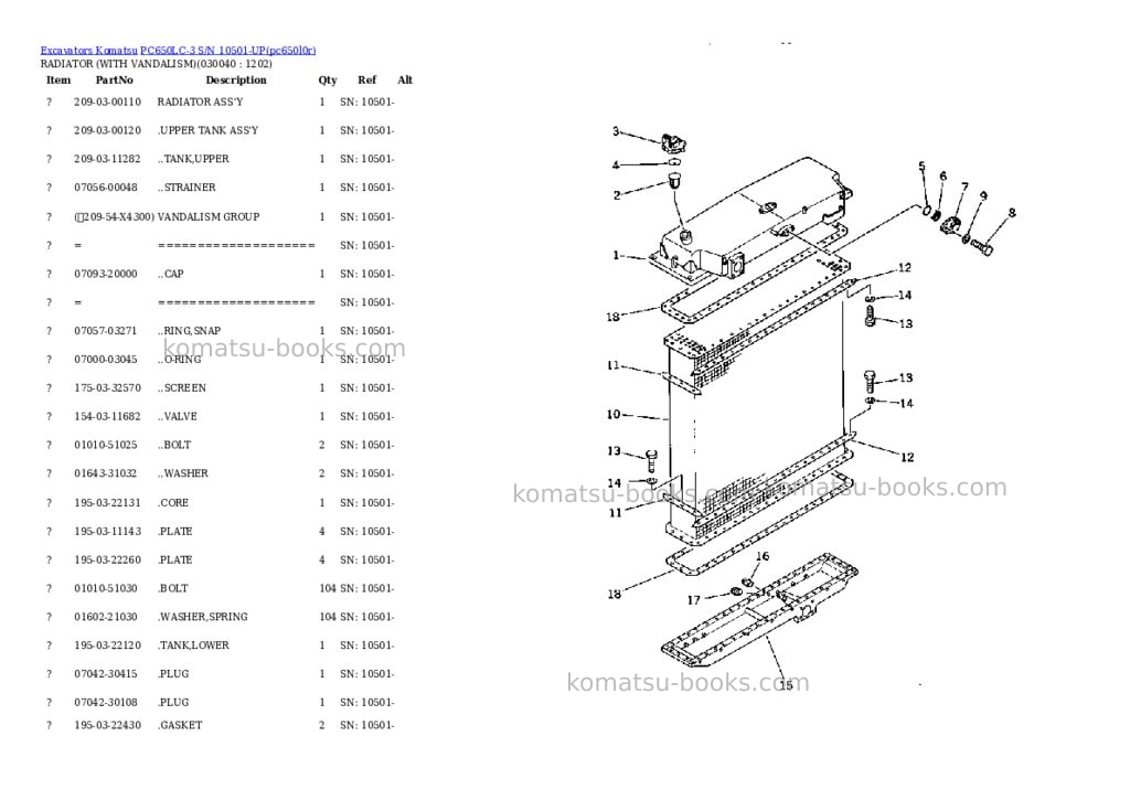 Komatsu PC650LC-3 S/N 10501-UP Parts catalog cover Page 3