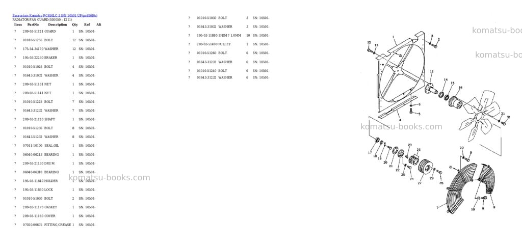 Komatsu PC650LC-3 S/N 10501-UP Parts catalog cover Page 4