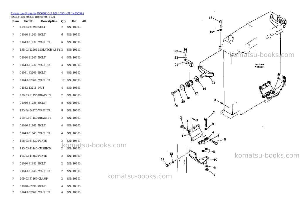 Komatsu PC650LC-3 S/N 10501-UP Parts catalog cover Page 6