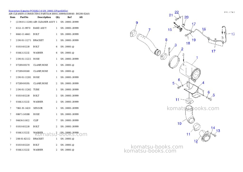 Komatsu pc650lc-6 s/n 30001-up Parts catalog cover Page 3 Komatsu pc650lc-6 s/n 30001-up Parts catalog cover Page 3