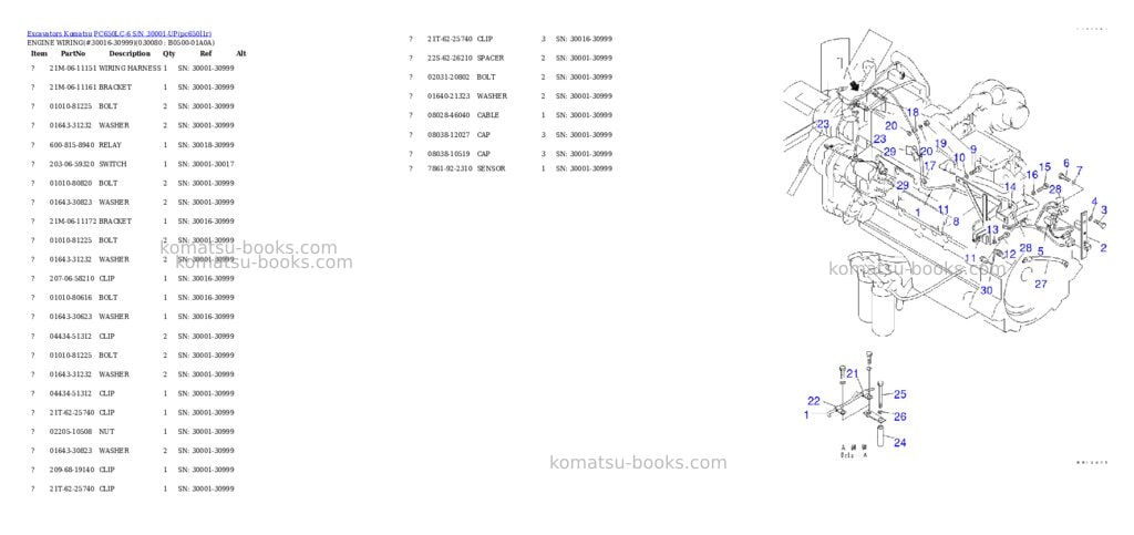 Komatsu pc650lc-6 s/n 30001-up Parts catalog cover Page 7 Komatsu pc650lc-6 s/n 30001-up Parts catalog cover Page 7