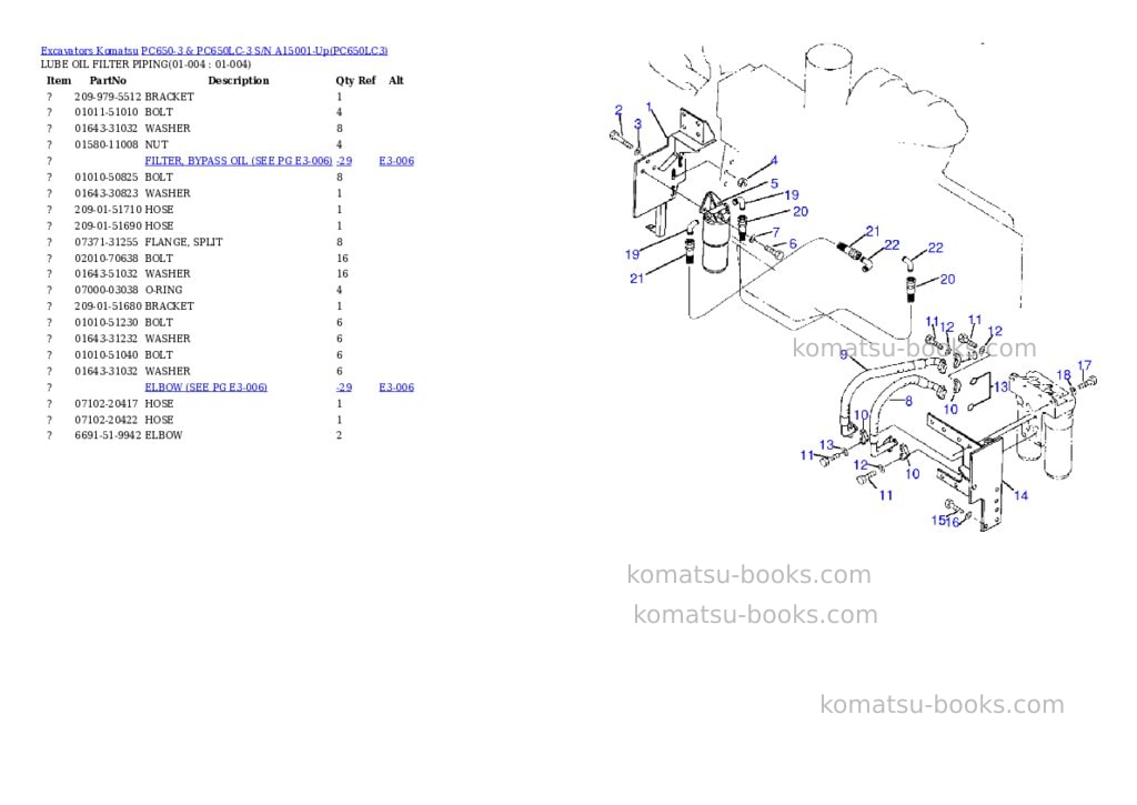 Komatsu pc650-3 & pc650lc-3 s/n a15001-up Parts catalog cover Page 2 Komatsu pc650-3 & pc650lc-3 s/n a15001-up Parts catalog cover Page 2