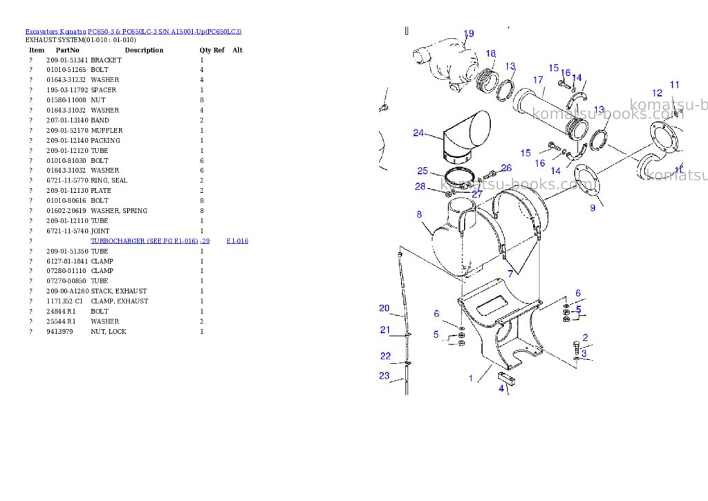 Komatsu pc650-3 & pc650lc-3 s/n a15001-up Parts catalog cover Page 5 Komatsu pc650-3 & pc650lc-3 s/n a15001-up Parts catalog cover Page 5