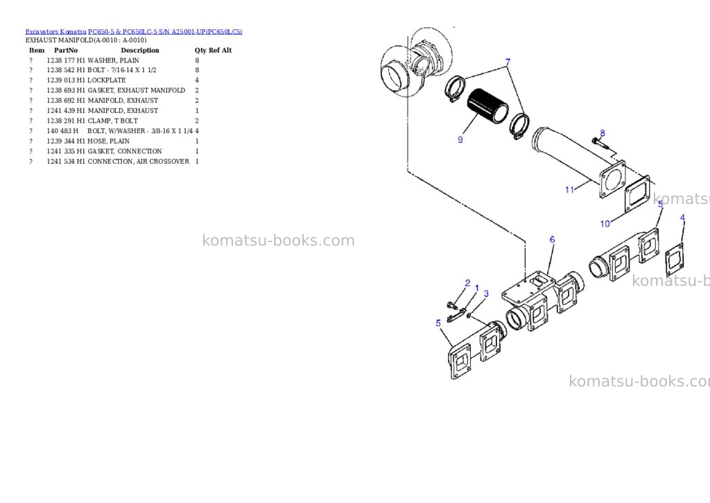 Komatsu pc650-5 & pc650lc-5 s/n a25001-up Parts catalog cover Page 5 Komatsu pc650-5 & pc650lc-5 s/n a25001-up Parts catalog cover Page 5