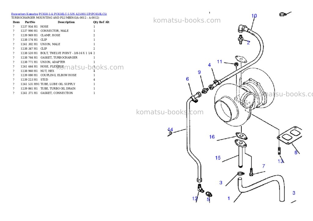 Komatsu pc650-5 & pc650lc-5 s/n a25001-up Parts catalog cover Page 6 Komatsu pc650-5 & pc650lc-5 s/n a25001-up Parts catalog cover Page 6