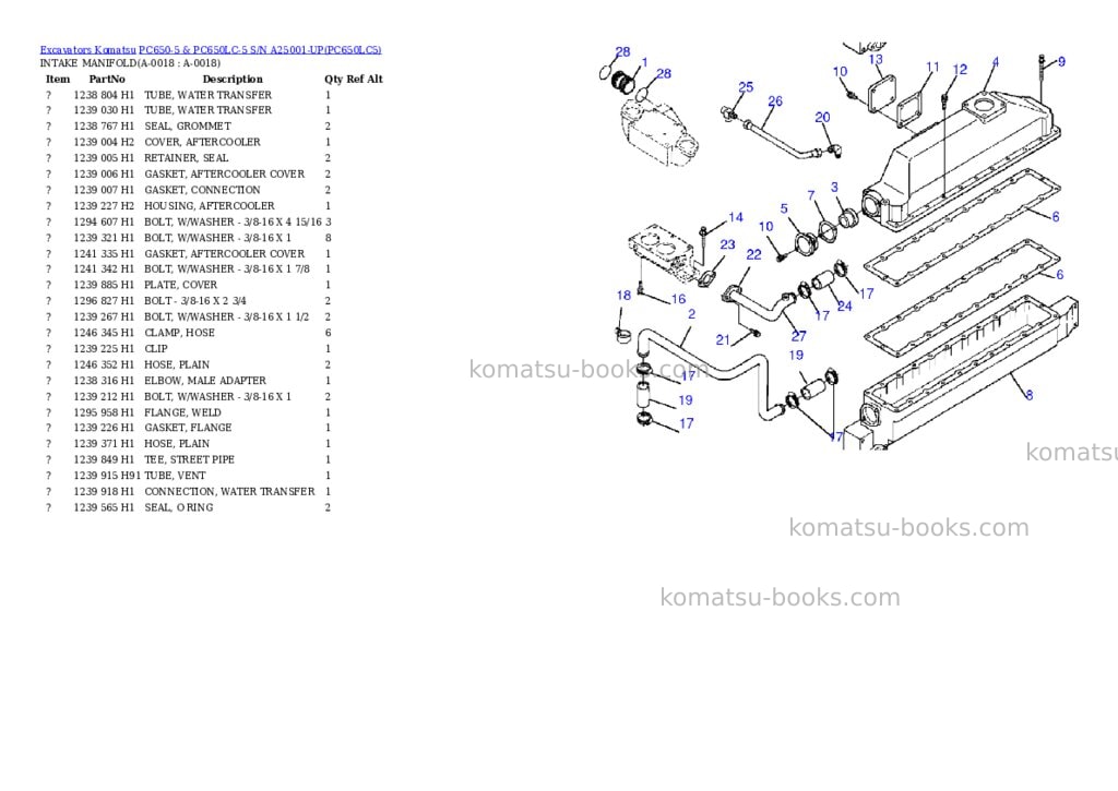 Komatsu pc650-5 & pc650lc-5 s/n a25001-up Parts catalog cover Page 9 Komatsu pc650-5 & pc650lc-5 s/n a25001-up Parts catalog cover Page 9