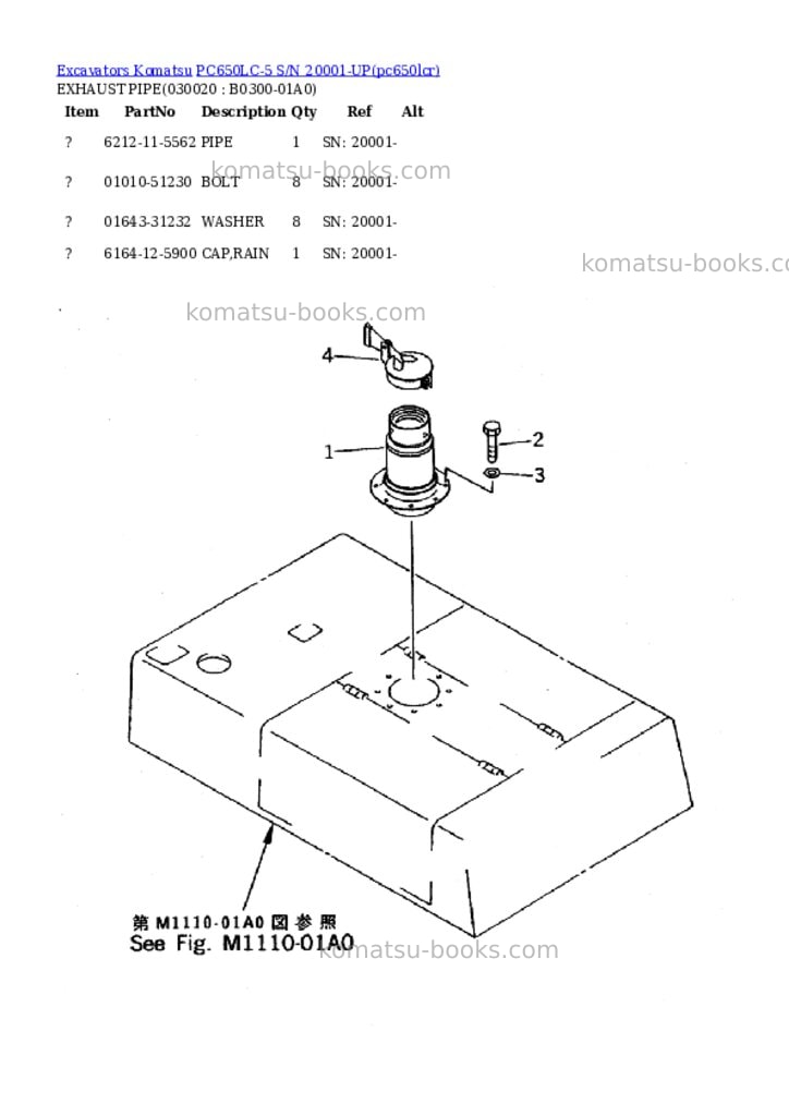 Komatsu pc650lc-5 s/n 20001-up Parts catalog cover