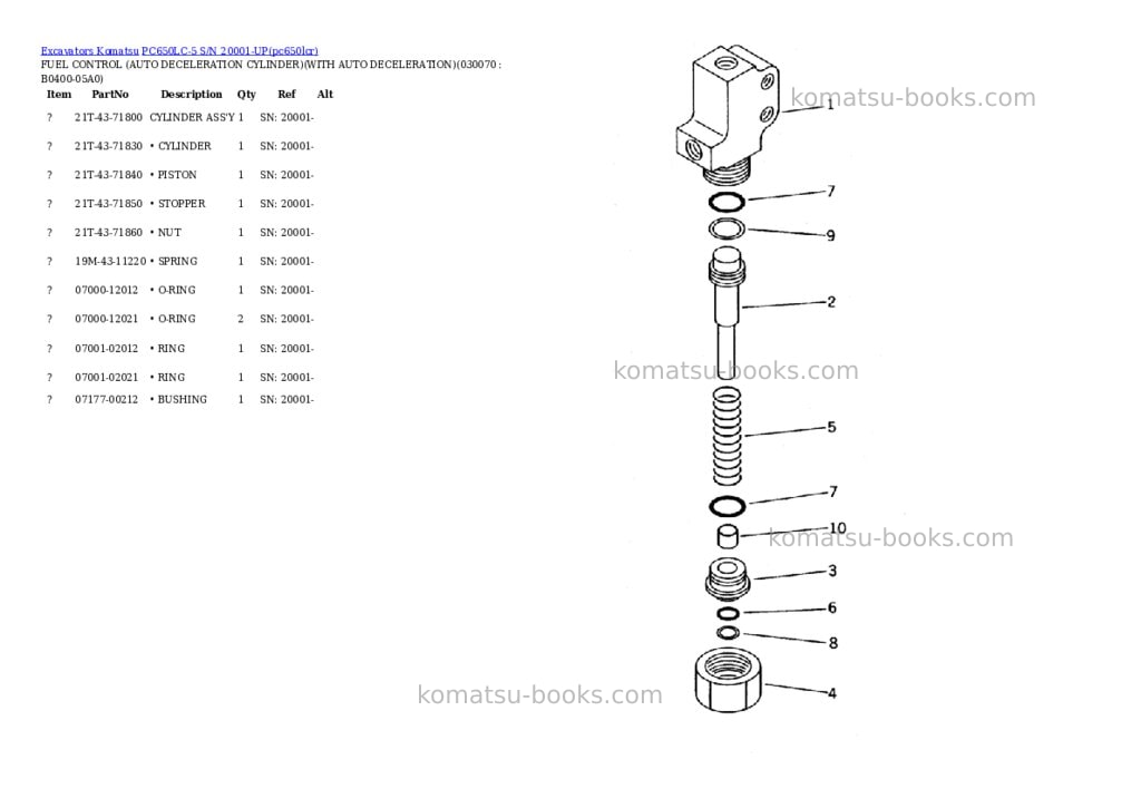 Komatsu pc650lc-5 s/n 20001-up Parts catalog cover Page 6