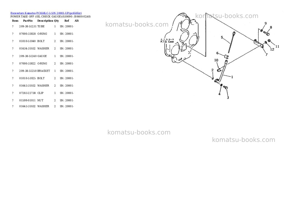 Komatsu pc650lc-5 s/n 20001-up Parts catalog cover Page 8