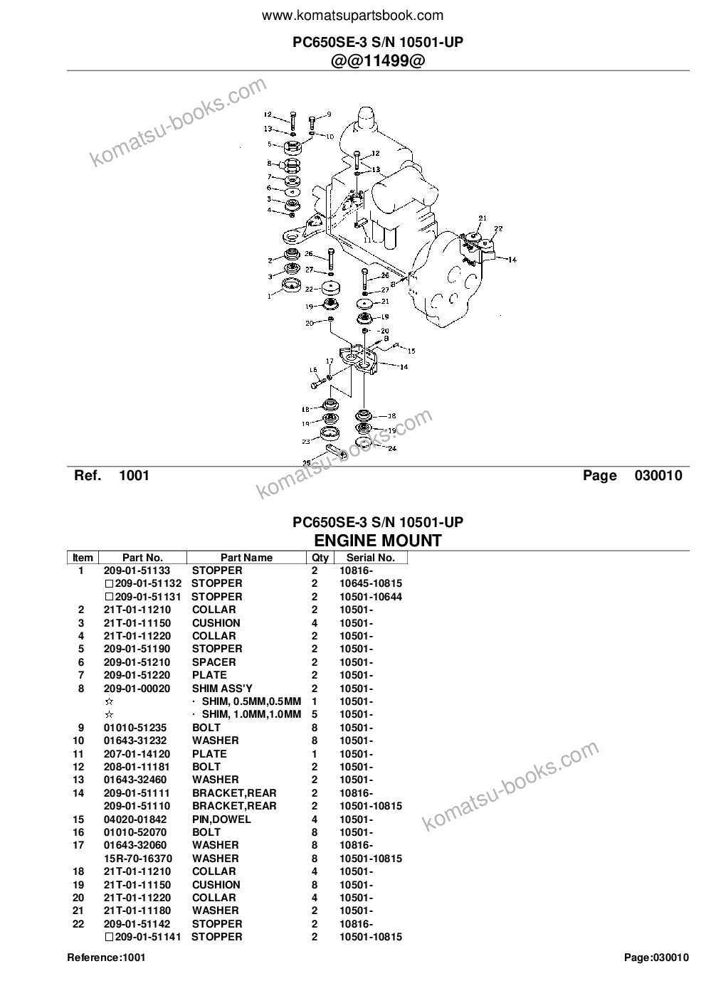 Komatsu PC650SE-3 S/N 10501-UP Parts catalog cover Page 3