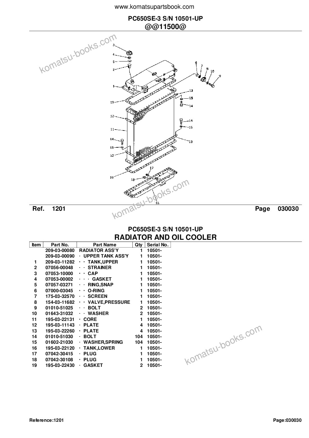 Komatsu PC650SE-3 S/N 10501-UP Parts catalog cover Page 6