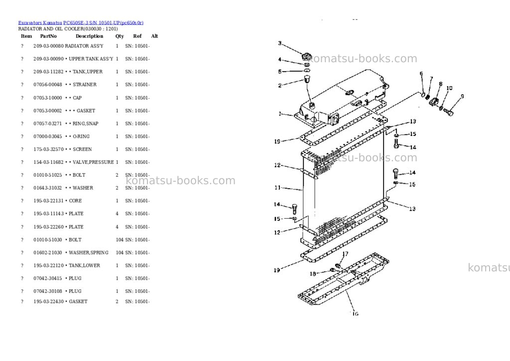 Komatsu pc650se-3 s/n 10501-up Parts catalog cover Page 2