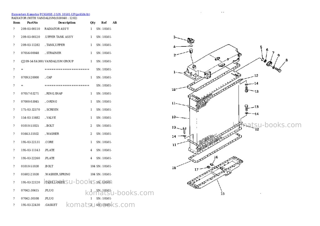 Komatsu pc650se-3 s/n 10501-up Parts catalog cover Page 3