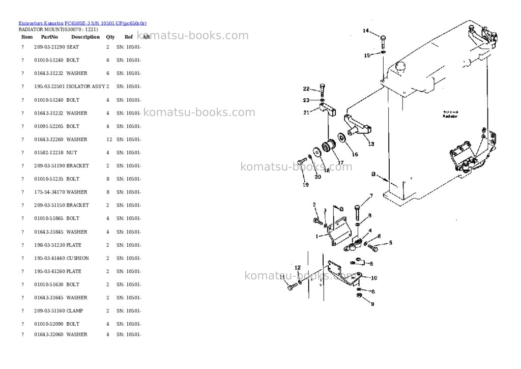 Komatsu pc650se-3 s/n 10501-up Parts catalog cover Page 6