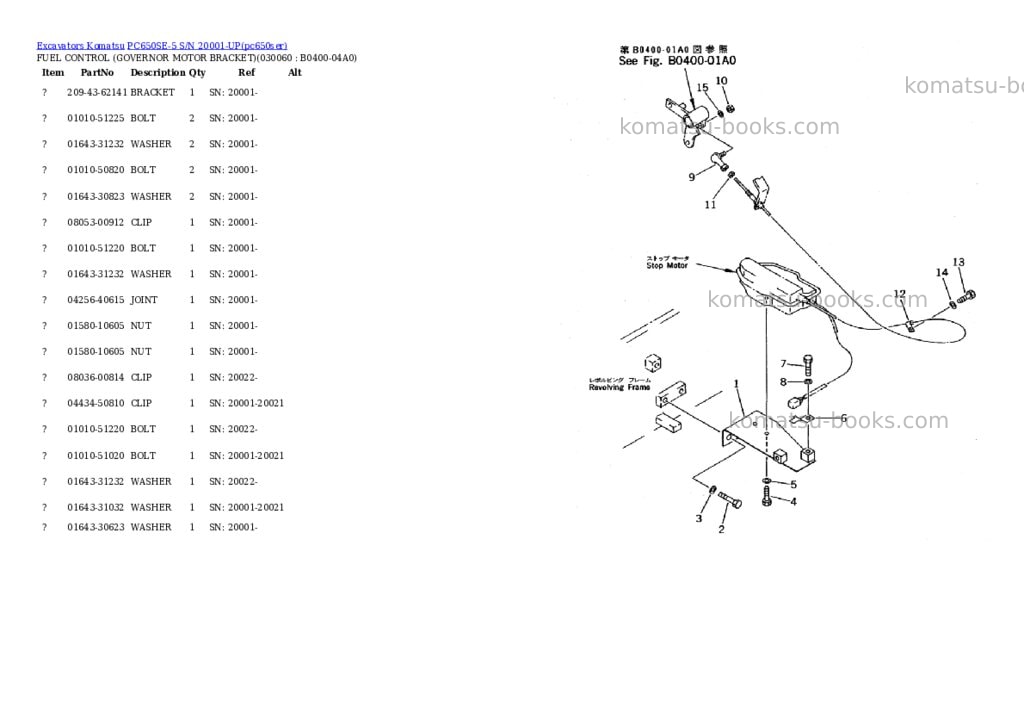 Komatsu PC650SE-5 S/N 20001-UP Parts catalog cover Page 5