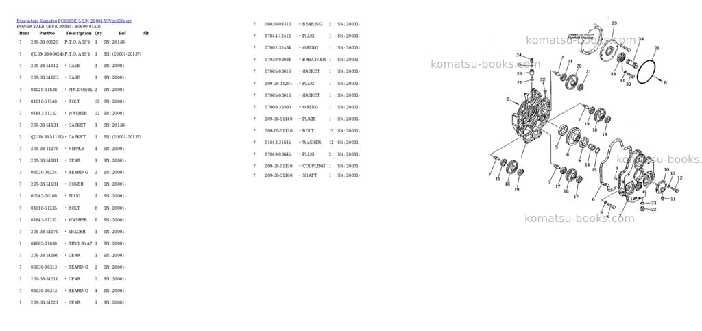 Komatsu PC650SE-5 S/N 20001-UP Parts catalog cover Page 7
