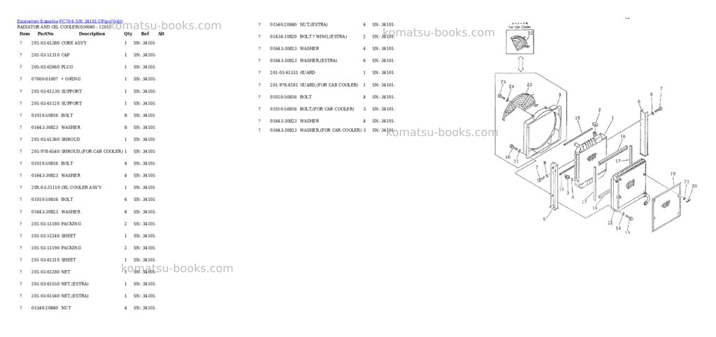 Komatsu PC70-6 S/N 34101-UP Parts catalog cover Page 3