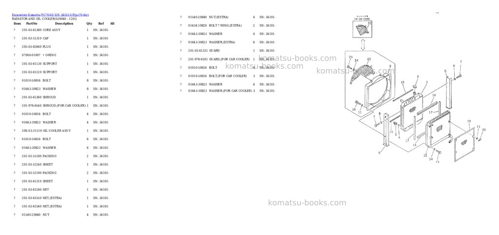 Komatsu pc70-6s s/n 34101-up Parts catalog cover Page 3
