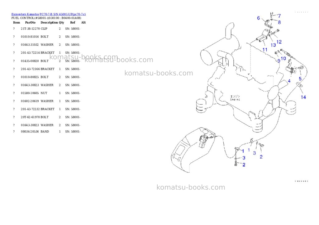 Komatsu pc70-7-b s/n 45001-up Parts catalog cover Page 9 Komatsu pc70-7-b s/n 45001-up Parts catalog cover Page 9