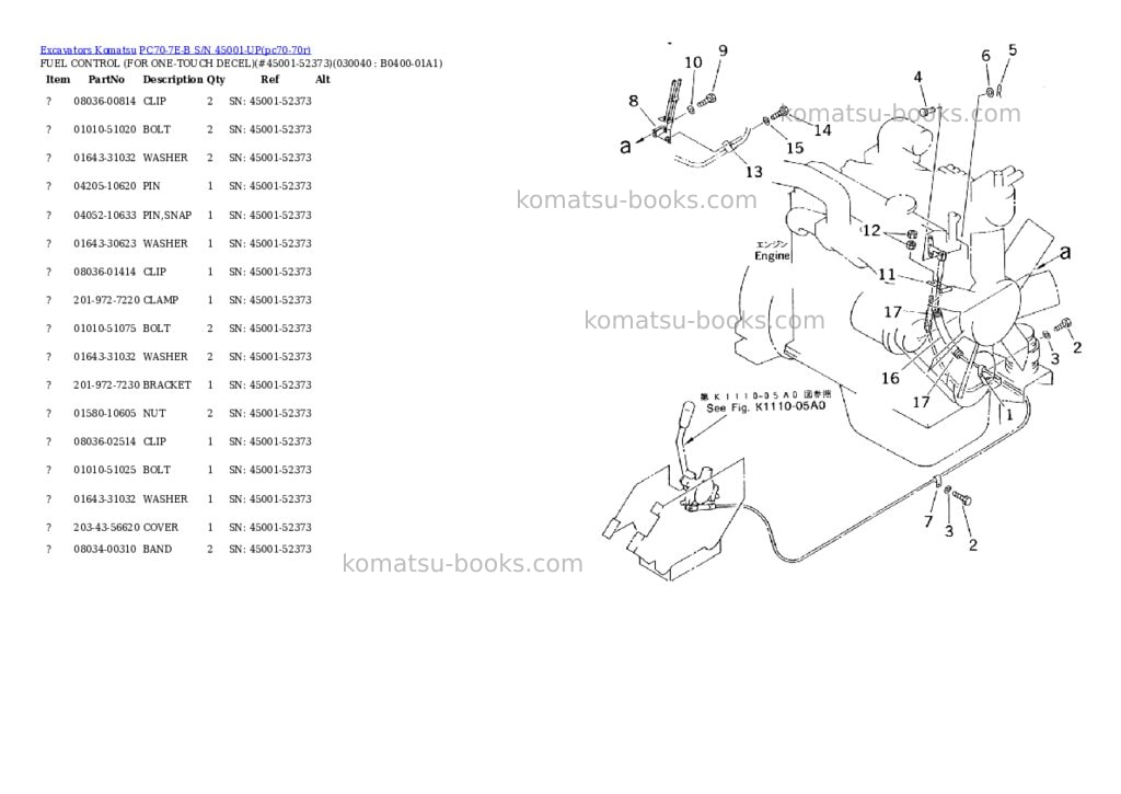 Komatsu pc70-7e-b s/n 45001-up Parts catalog cover Page 3