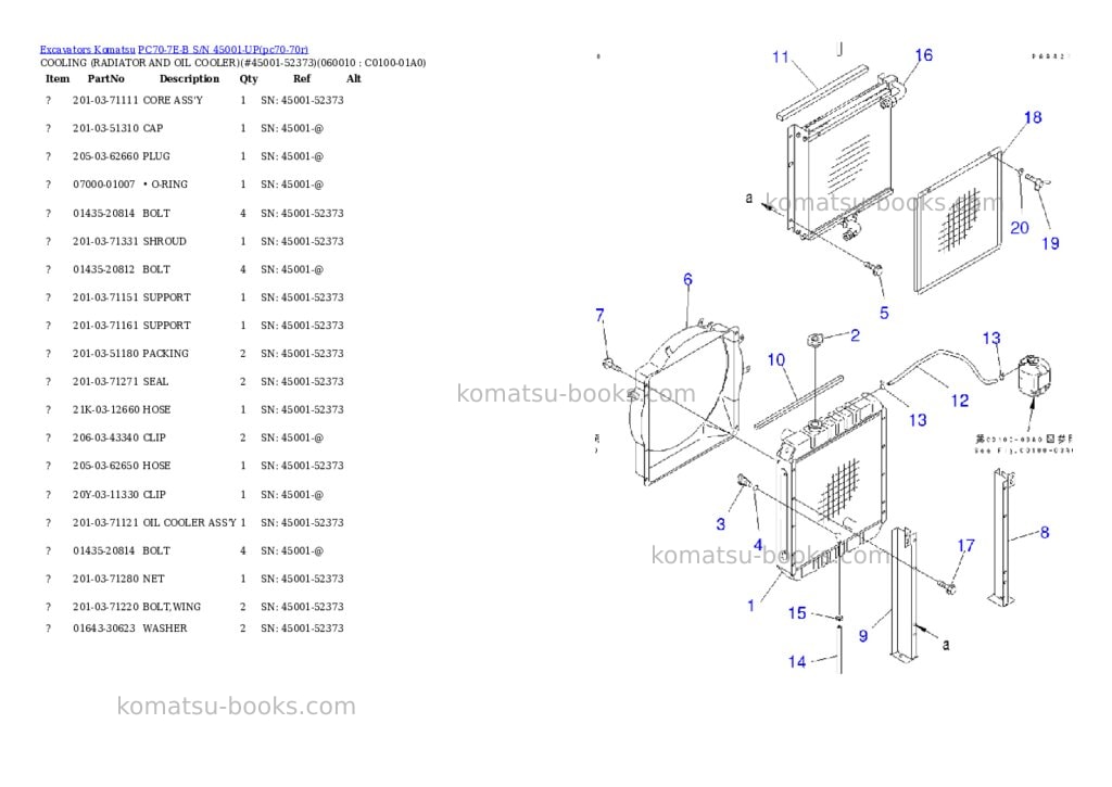 Komatsu pc70-7e-b s/n 45001-up Parts catalog cover Page 5