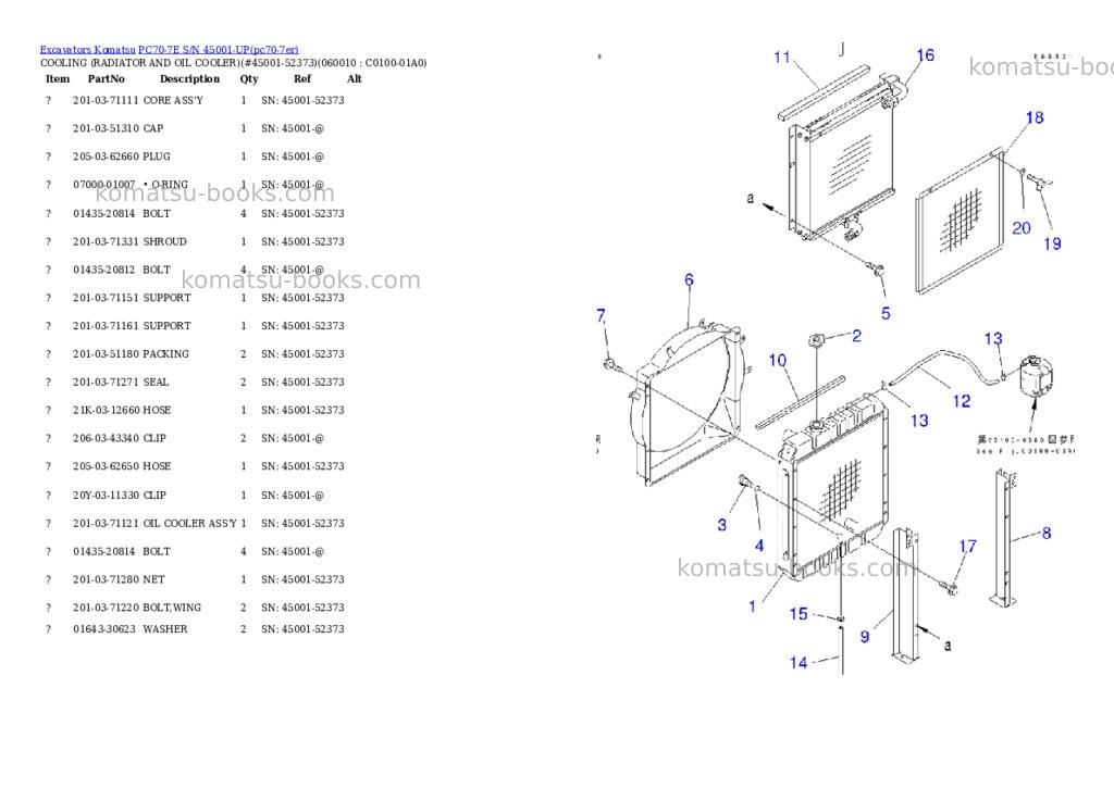 Komatsu pc70-7e s/n 45001-up Parts catalog cover Page 5