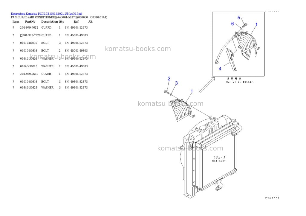 Komatsu pc70-7e s/n 45001-up Parts catalog cover Page 9