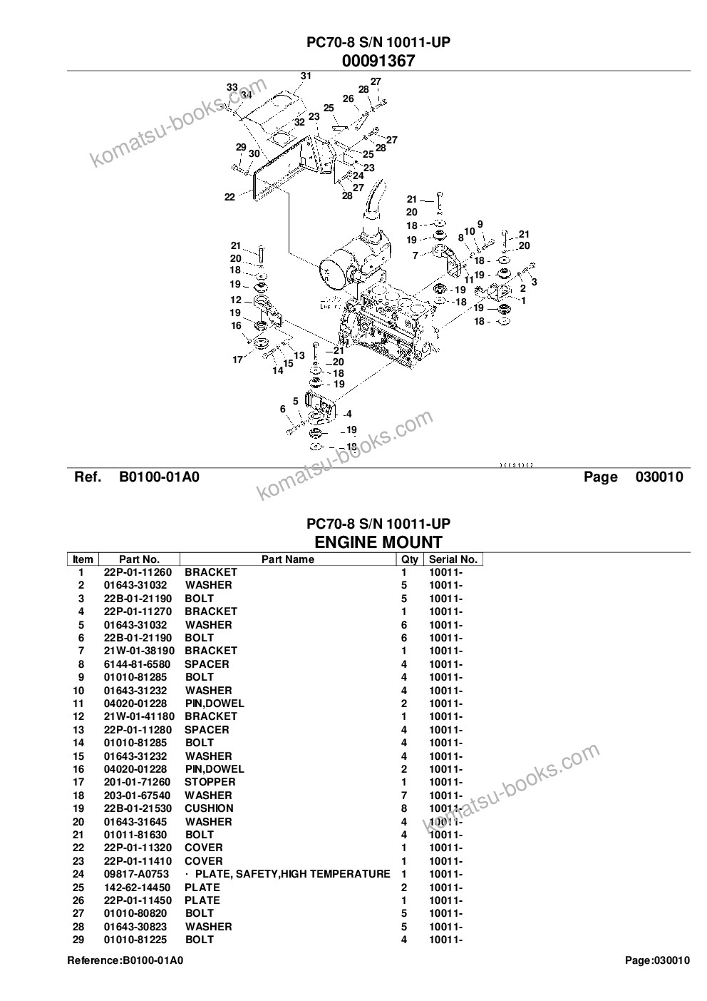 Komatsu pc70-8 s/n 10011-up Parts catalog cover Page 3