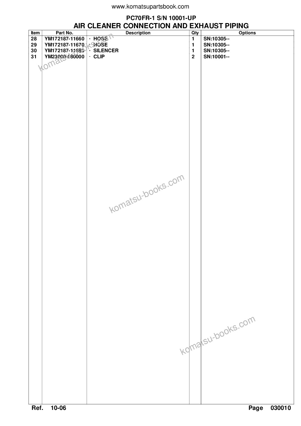 Komatsu pc70fr-1 s/n 10001-up Parts catalog cover Page 4