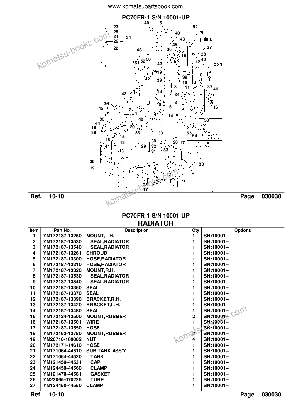 Komatsu pc70fr-1 s/n 10001-up Parts catalog cover Page 6