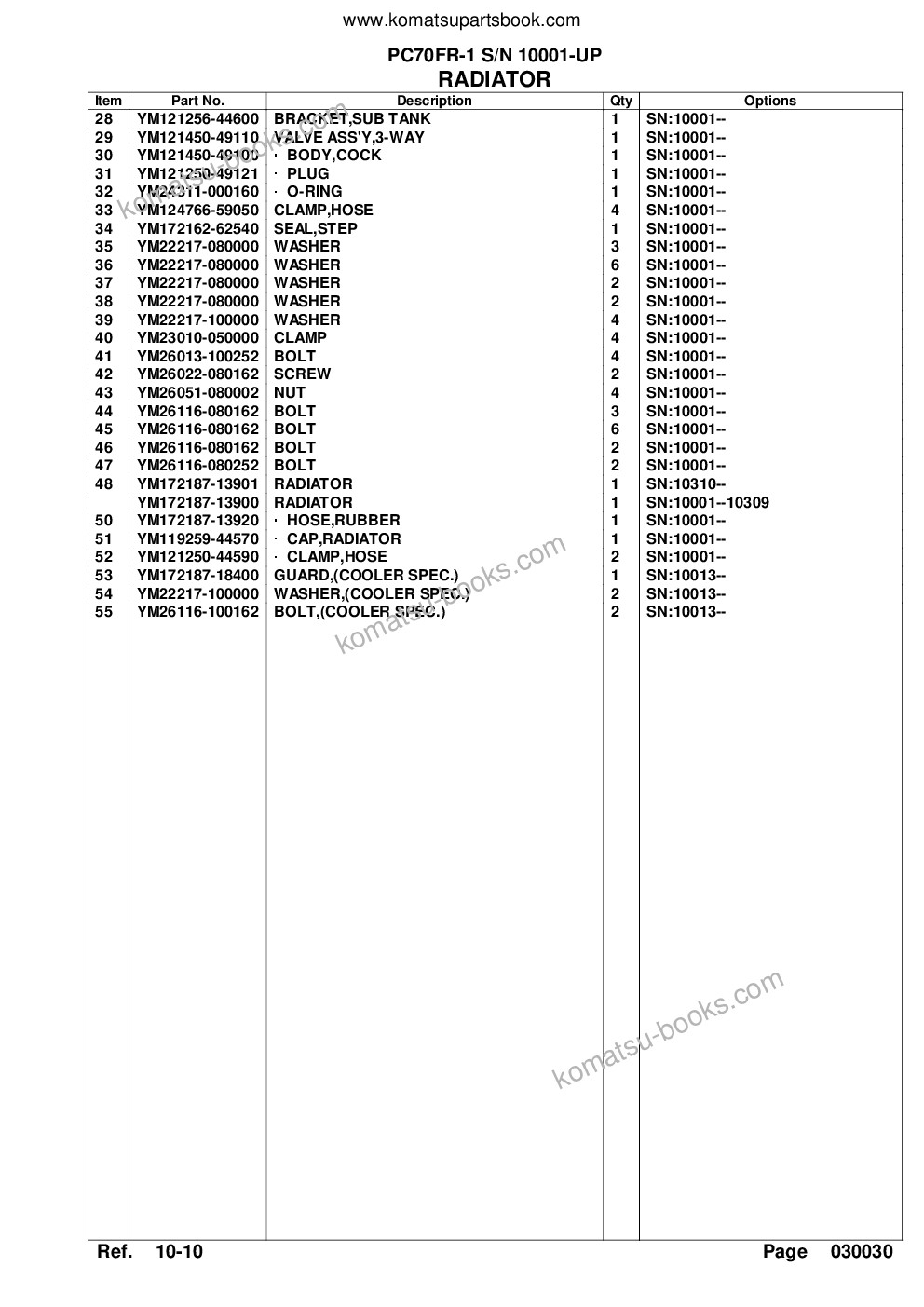Komatsu pc70fr-1 s/n 10001-up Parts catalog cover Page 7