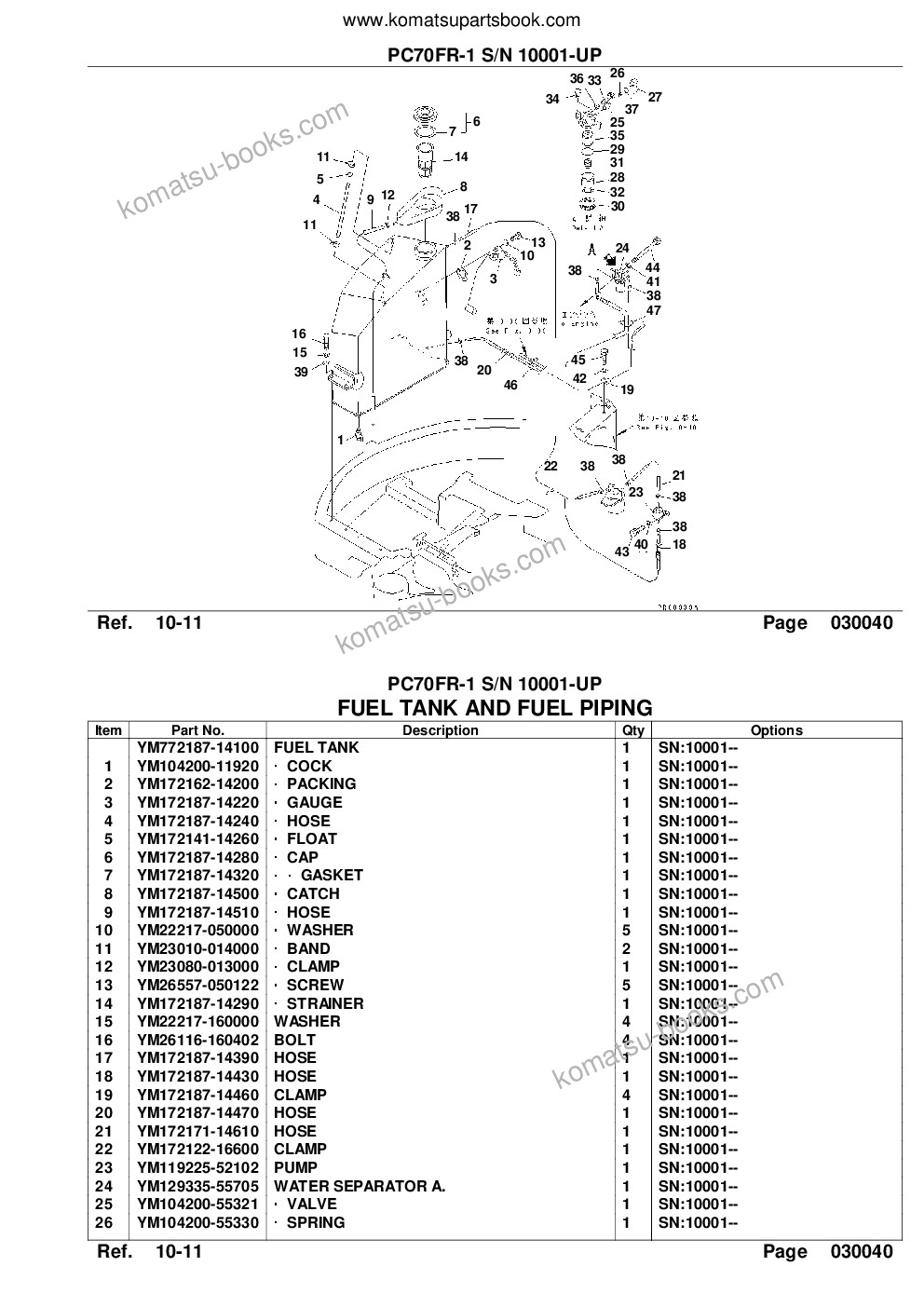 Komatsu pc70fr-1 s/n 10001-up Parts catalog cover Page 8