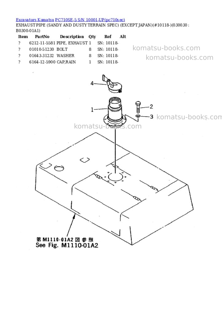 Komatsu pc710se-5 s/n 10001-up Parts catalog cover Page 2 Komatsu pc710se-5 s/n 10001-up Parts catalog cover Page 2