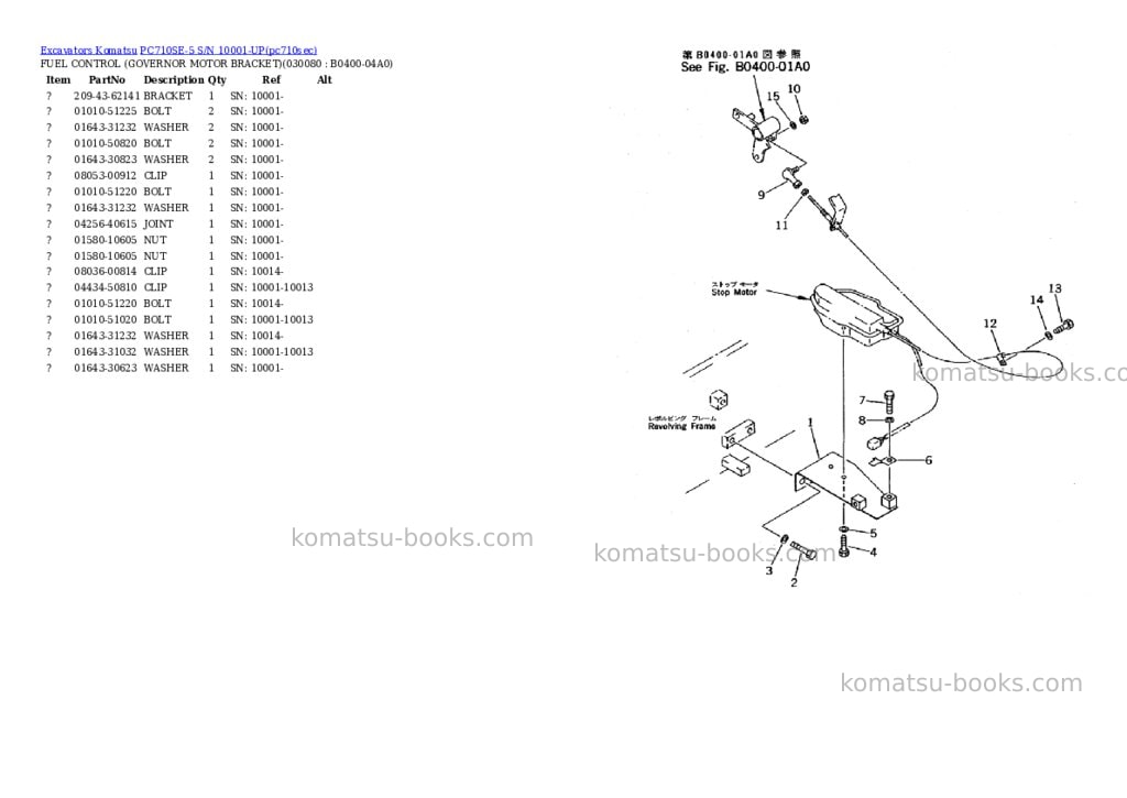 Komatsu pc710se-5 s/n 10001-up Parts catalog cover Page 7 Komatsu pc710se-5 s/n 10001-up Parts catalog cover Page 7