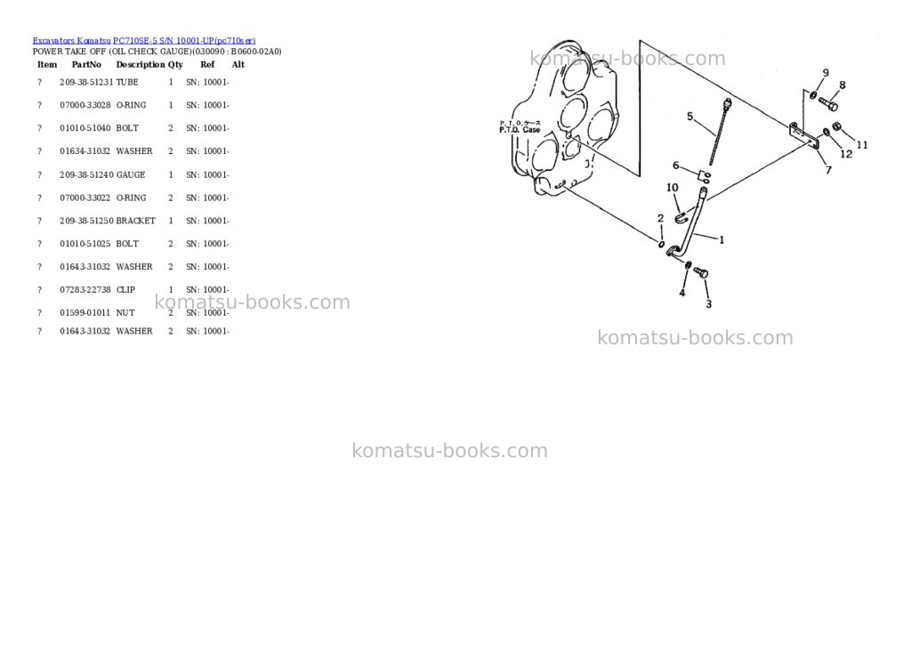 Komatsu PC710SE-5 S/N 10001-UP Parts catalog cover Page 8 Komatsu PC710SE-5 S/N 10001-UP Parts catalog cover Page 8